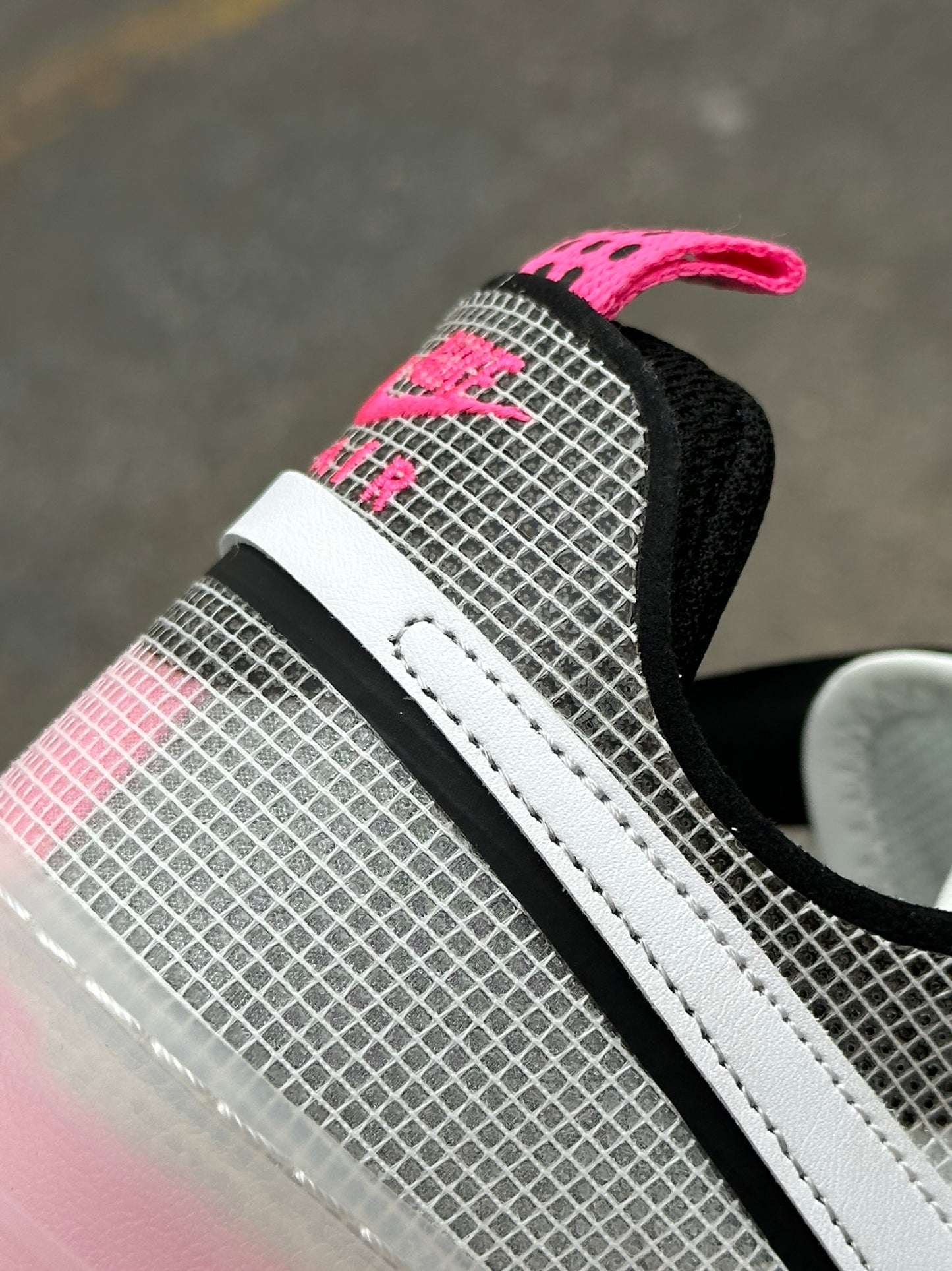 Air Force 1 React White Black Pink Spell
